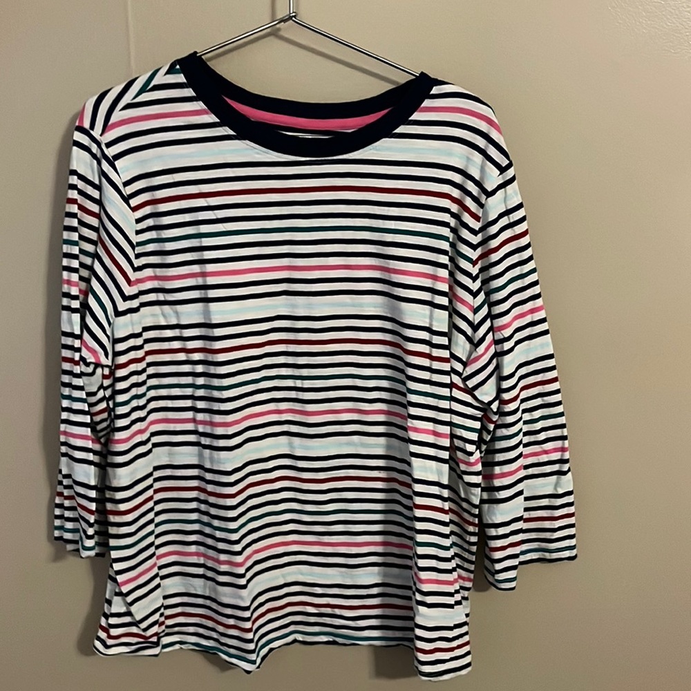 Striped 3/4 sleeve top
